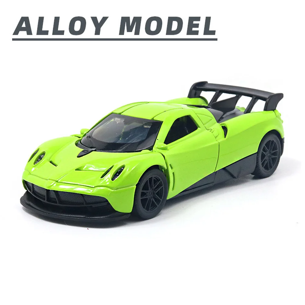 (verde Claro) Modelo De Coche Deportivo A Escala 1:36 Fabricado En Metal Fundido A Presión Las Puertas Y El Capó Se Pueden Abrir.