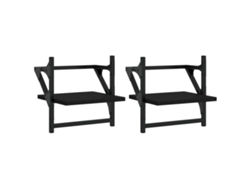 Maison Exclusive - Estantes De Pared Con Barras 2 Unidades Negro 30x25x30 Cm