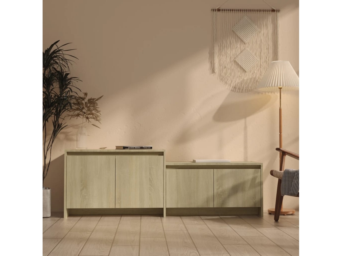 Mueble de Armario Tv 146,5X35X50 Cm Aglomerado Color Roble Sonoma
