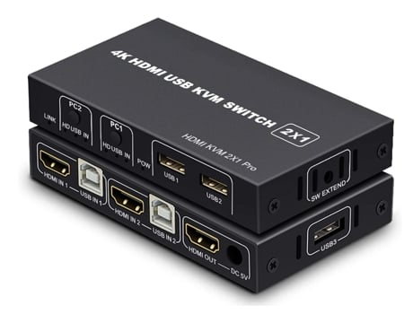 Adaptador A4K Hdmi Kvm Switch CHRONUS HDMI0214-Y18 Negro
