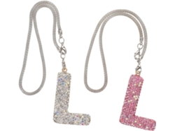 2 Piezas De Colgantes De Letras Para Coche Con Diamantes De Imitación, Cerámica, Decoración Elegante Para El Espejo Retrovisor Interior