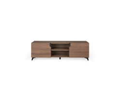 Mueble TV OVER acabado en nogal canaleto Patas metálicas negras 180x45x55cm MOMMA HOME