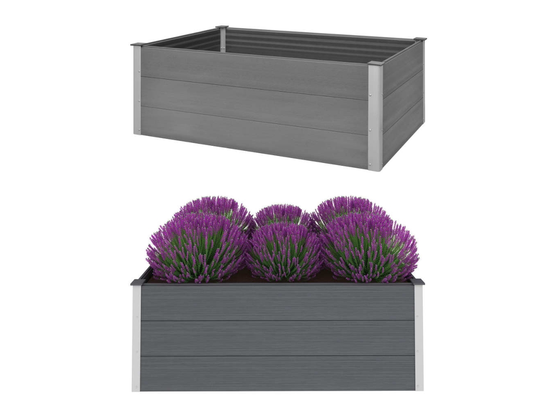Jardinera elevada WPC 150x100x54 cm gris Dkd Home Decor