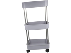 Carrito De Almacenamiento Multiusos Gris, Estante De Cocina Móvil Con Ruedas Giratorias