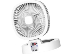 Ventilador Oscilante Con Batería De 5000 Mah Y Luz De Noche Led. Ideal Para El Enfriamiento En Interiores Y Exteriores