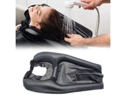 SURENHAP Bañera Inflable portátil para Lavado de Cabeza Lavadora de Cabeza Inflable Negra 60 * 38 * 5 Cm Adulto Anticaída
