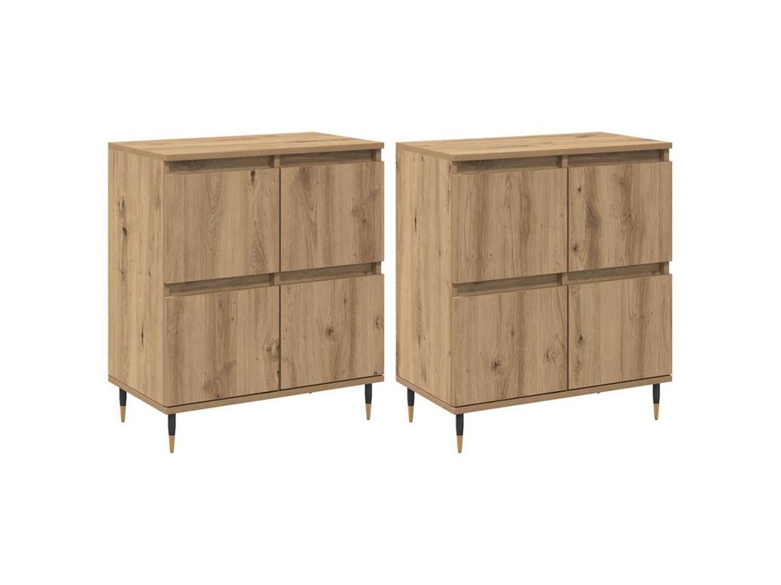 Conjunto de 2 armarios de almacenaje de roble hechos a mano 60x35x70 cm MAISON EXCLUSIVE