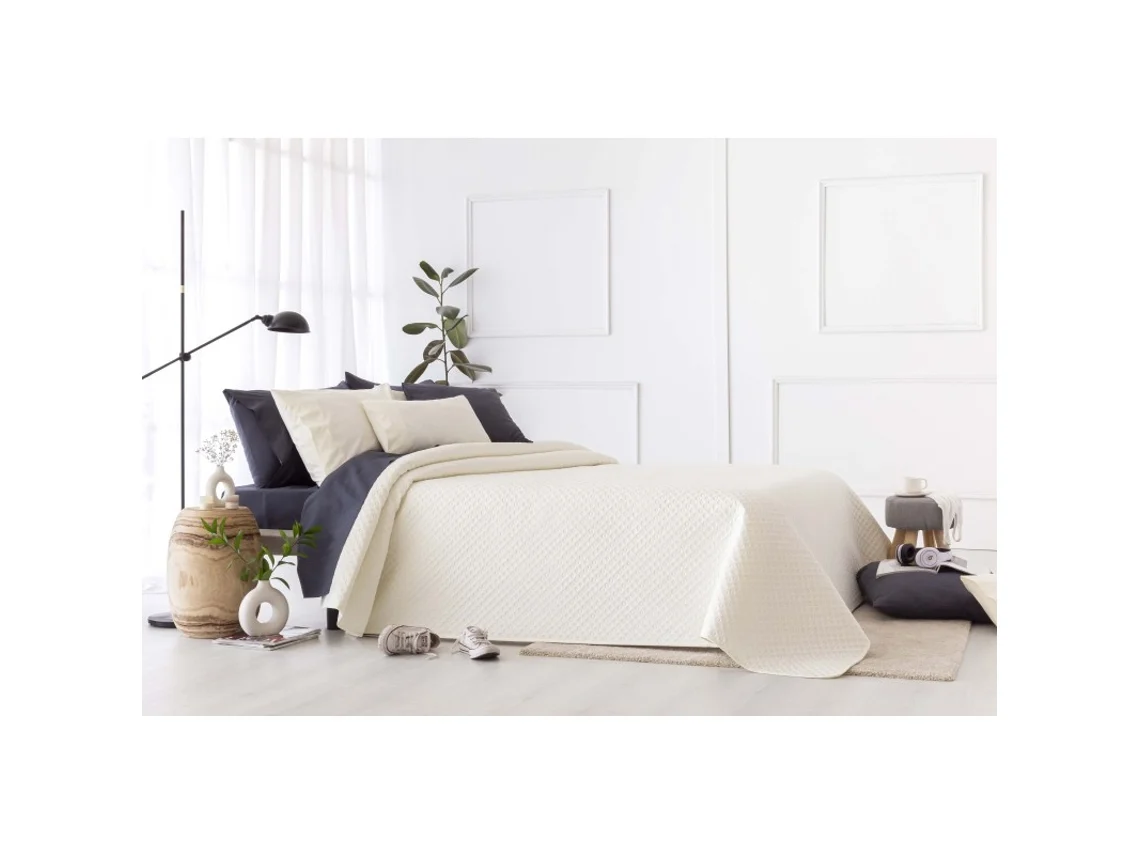 Colcha Boutí Microfibra 4 Estaciones Cama 120/135- 230X260 cm Piqué Beige TODOCAMA