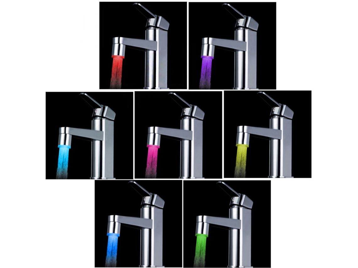 Grifo Led Con Luz De Cambio De Color Automático Para Baño Y Cocina - Inalámbrico