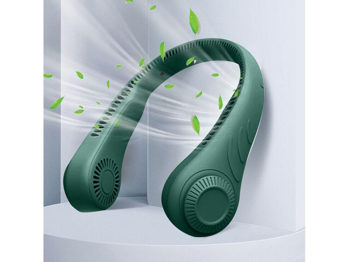 Ventilador De Cuello Sin Aspas Recargable Por Usb Con 3 Velocidades, 2000 Mah, Para Viajes Y Deportes Al Aire Libre.