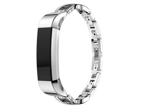 Correa de reloj inteligente para reloj inteligente Fitbit Alta Correa de metal en forma de X (Plata)