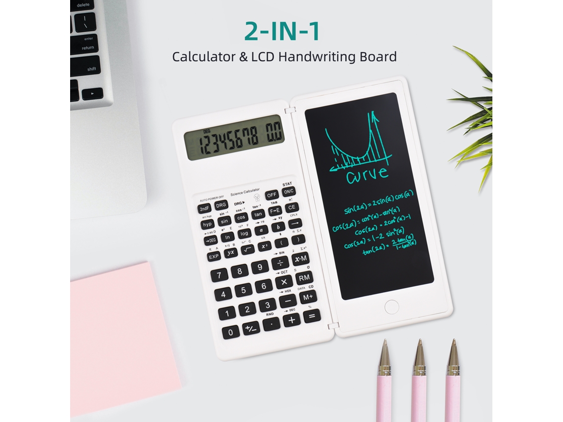 Calculadora De Escritorio Con Tableta De Escritura, Pantalla Lcd, 10 Dígitos, Plegable, Portátil Para Uso Básico De Oficina.