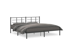 Maison Exclusive - Estructura Cama Sin Colchón Con Cabecero Metal Negro 193x203 Cm