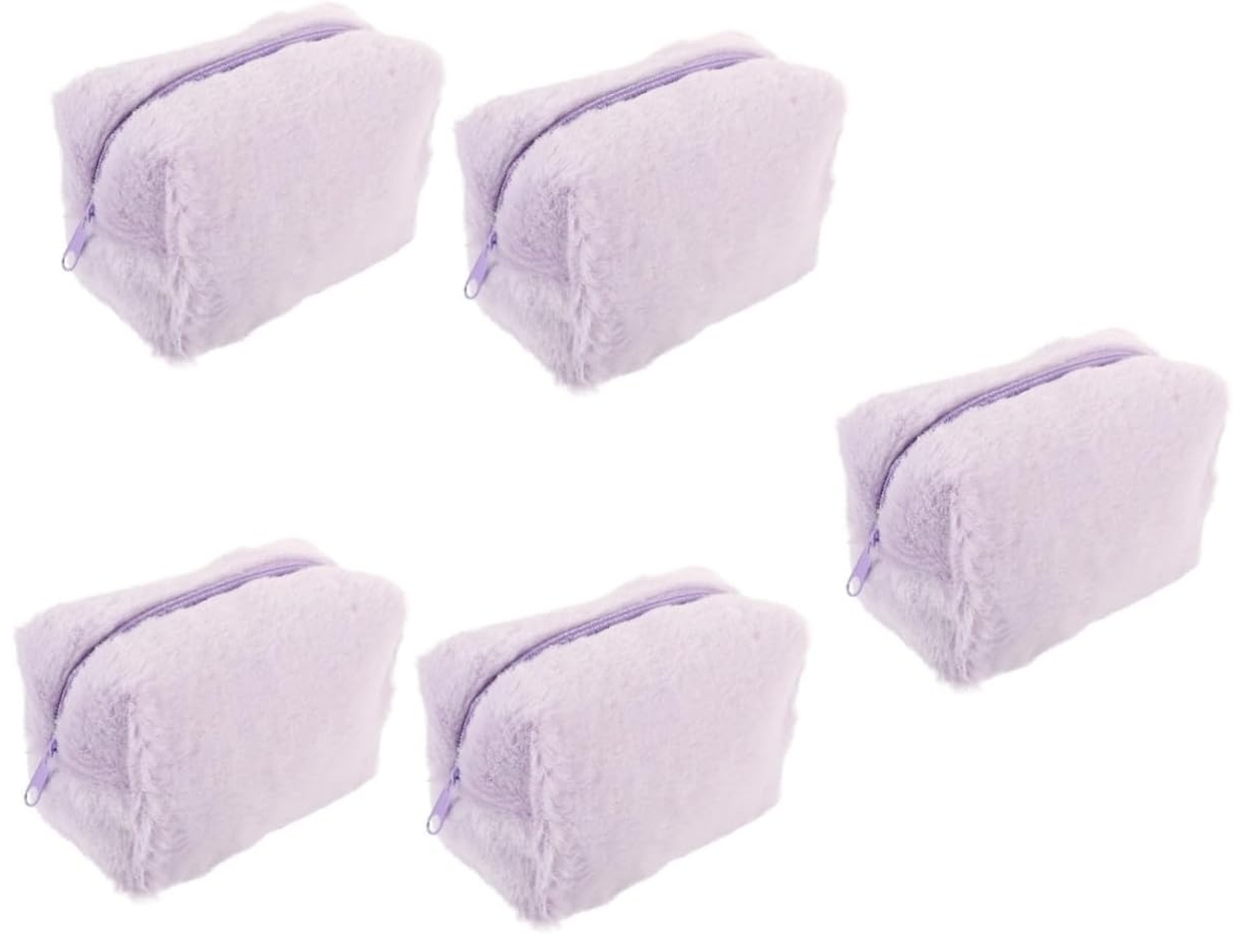 Neceser De Maquillaje De Felpa De 5 Piezas, Práctico Y Multifuncional Para Viajes Y