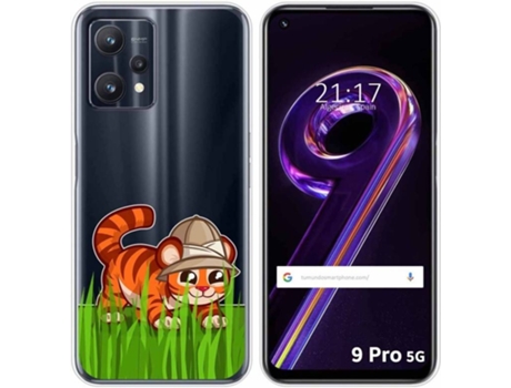 Carcasa para Realme 9 Pro 5G TUMUNDOSMARTPHONE Dibujos Transparente Tigre Multicolor