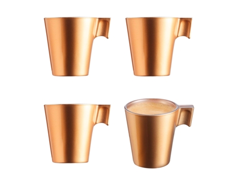 Pack de 4 Tazas LUMINARC (Ø6 x Ø 4 x 6.5 cm - Vidrio)
