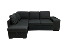 Sofa Cama Chaise Longue Stacy 250cm Negro, Chaise Izquierdo SALDOSYSTOCKS