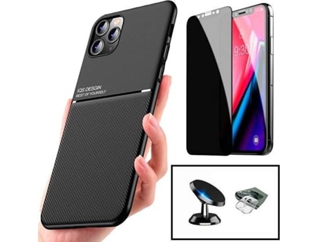 Carcasa + Protector + Soporte iphone 13 Mini PHONECARE Magnetic Lux Negro 87608