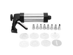 Kit para hacer galletas y bizcochos con moldes y boquillas de decoración para uso en la cocina.