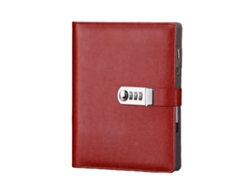 CUICH Revista con candado para adultos Diario grande recargable Cuadernos con 6 anillas Rojo