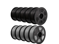 Filamento PLA Plus, 1,75 mm de diámetro, alta precisión dimensional, 5 negros y 5 grises OEM