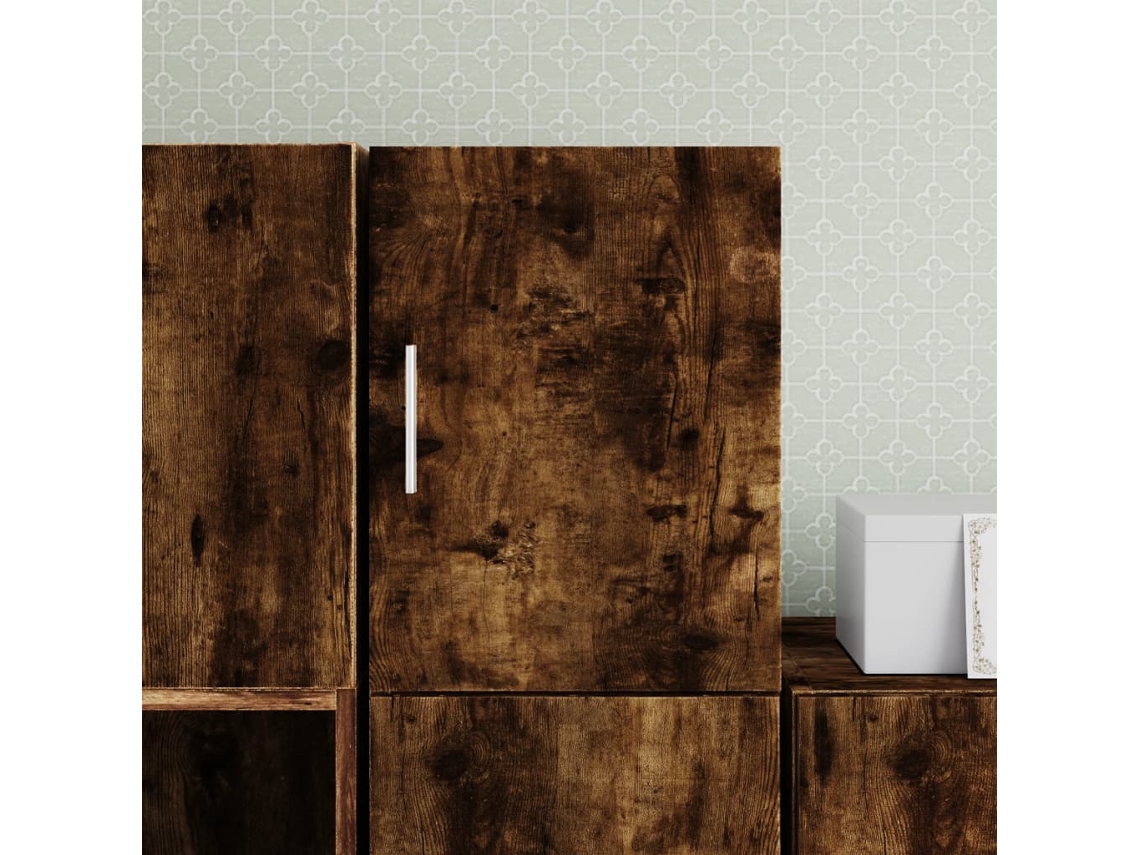 Armario De Pared Madera Ingeniería Roble Ahumado 30x42,5x40 Cm