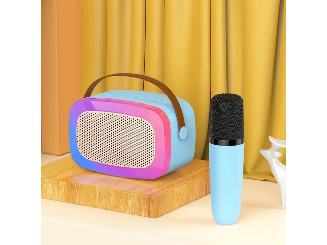Micrófonos y altavoces Bluetooth semi-inalámbricos profesionales para videojuegos, karaoke y karaoke (azul)