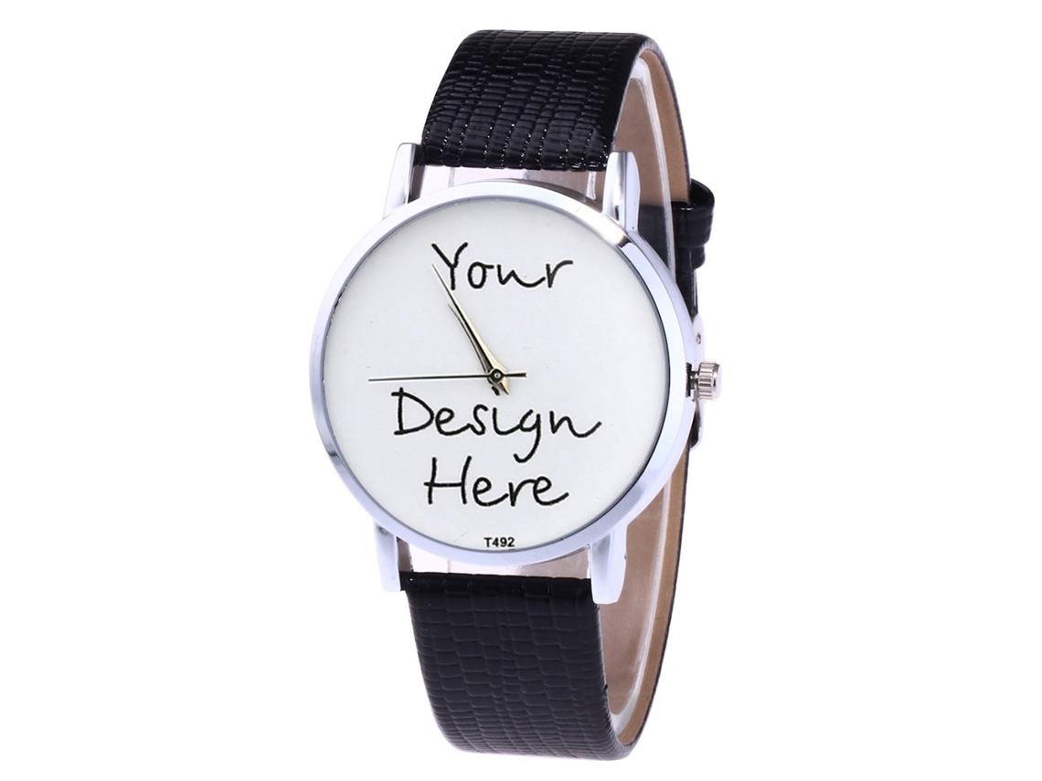 Reloj De Cuarzo Unisex Para Parejas Con Correa De Cuero Pu Zhoulianfa (negro)