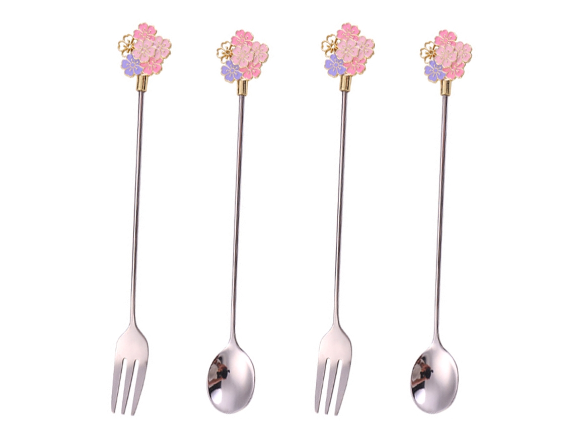 MEOIRUERY Juego de Cubiertos de Acero Inoxidable, Cucharas de Mesa, Utensilios de Cocina, 4 Piezas