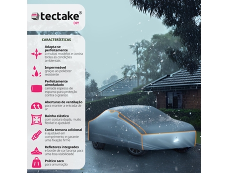 Cubierta antigranizo para coche impermeable y transpirable TECTAKE