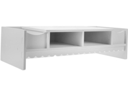 Soporte multifuncional para monitor en PVC blanco, estante de escritorio, diseño elegante. SFUSHOS
