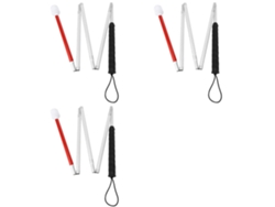 Bastón plegable de aluminio 3x con punta giratoria, se pliega en 4 segundos, ideal para personas ciegas.