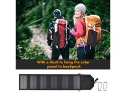 Panel Solar Portátil Plegable De 10,5 W Con Salida Usb Para Cargar Durante Actividades Al Aire Libre.