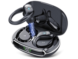 YEMAESRE Auriculares Bluetooth Horas De Reproducción Doble HD Estéreo Pantalla HiFi Impermeable Negro