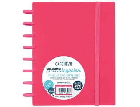 Cuaderno Carchivo Ingeniox A5 Rojo Intenso 100 Hojas