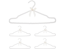 Juego 5 Perchas Blancas Cuentas 40 Vestidos Novia Tendedero Decorativo Antideslizante Perchero Versátil Bodas