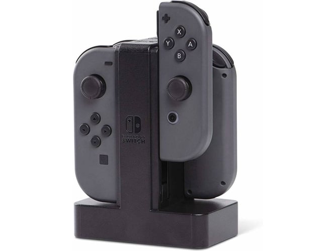 Power A Charging dock base de para joycon nintendo switch recarga 4 la vez cargador mandos negro