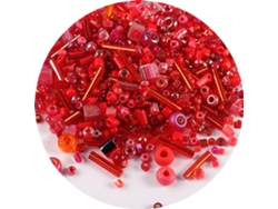 500 Contas de Vidro Redondas em Várias Cores e Tamanhos, Tubo de Vidro Torcido para Acessórios de Vestuário MDUG (vermelho)