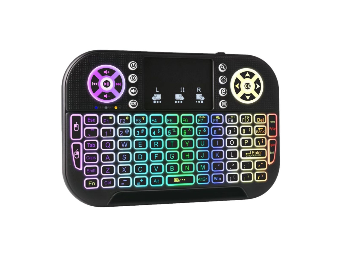 Mini teclado inalámbrico con panel táctil y teclas multimedia de 2,4 GHz para Android TV Box, Smart TV, HTPC, Ps3, Smartphone, Tablet, Mac, Linux y Windows