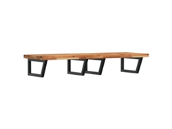 Estante de lavabo de pared acero y VIDAXL madera maciza de acacia
