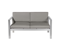 Banco de jardín BELIANI Salerno de Aluminio Gris 142x70x80