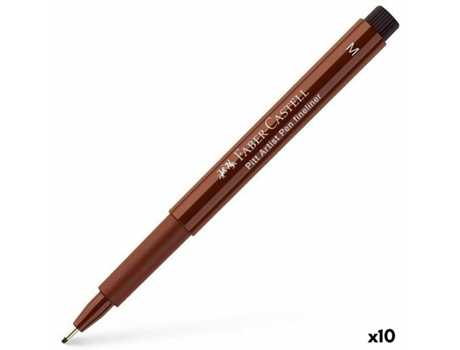 Rotulador permanente FABER-CASTELL pitt artist Morrón 10 unidades