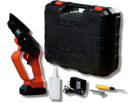 Mini Motosierra Eléctrica Rotorazer Mini Chainsaw, 21V Motosierra Portátil Inalámbrica, con Batería y Cargador, Corta Madera y Ramas de Jardín