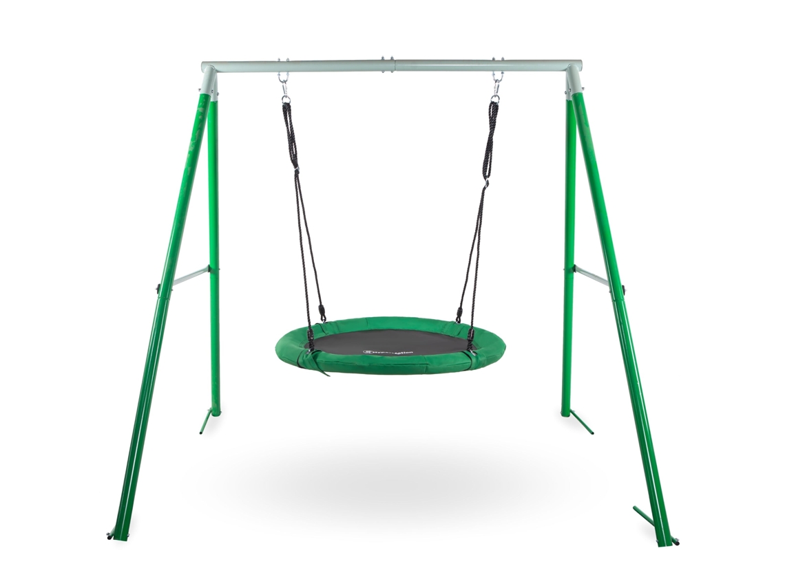 Columpio infantil HYPERMOTION 3 con estructura y cuerdas, columpio redondo regulable en altura, carga hasta 150 kg, diámetro 102