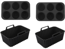 Juego de moldes de silicona para hornear, utensilio rectangular multiusos para pasteles y budines, molde en forma de D Gokoco