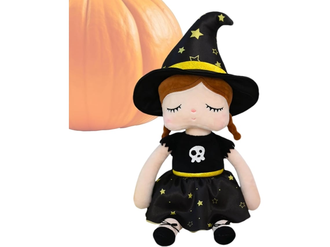 Lindo peluche de bruja de Halloween para jardín | Figuras suaves, juego festivo, decoración P Gokoco