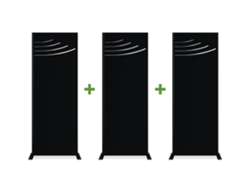 Conjunto de 3 paneles decorativos VELETA Negro H.160cm motivos