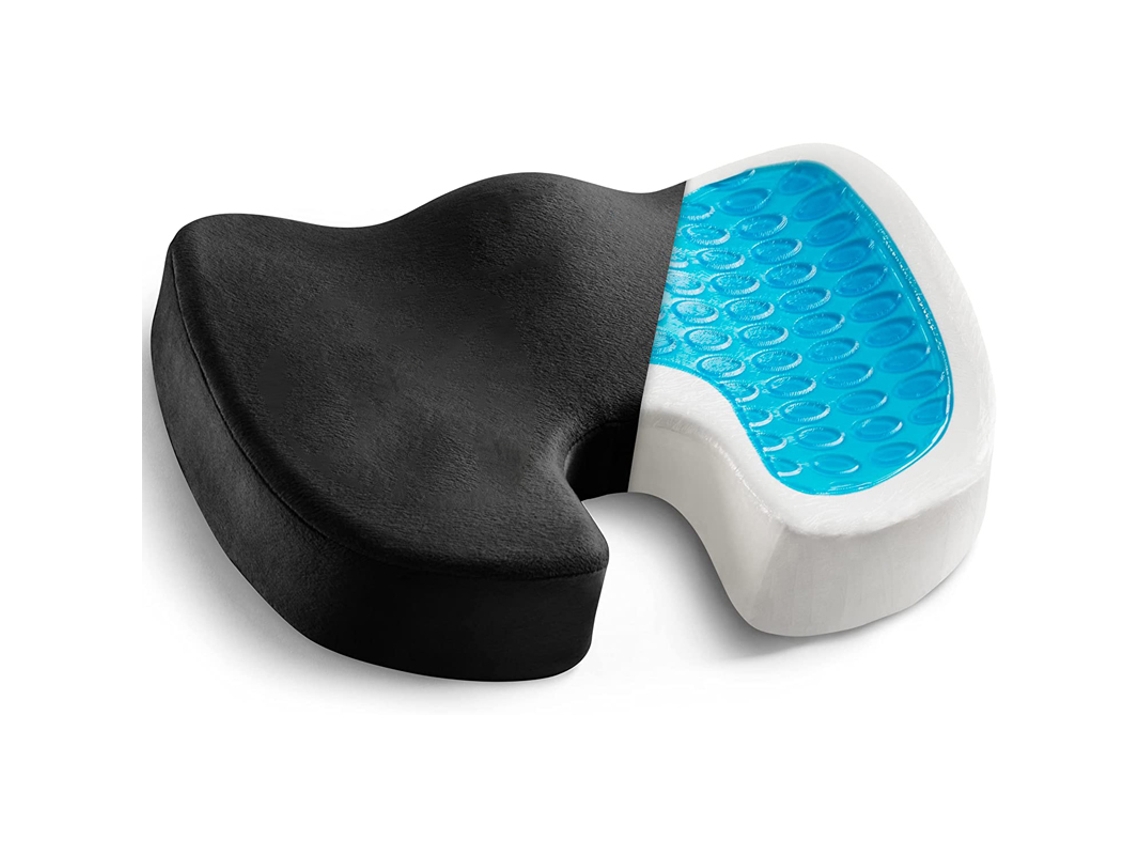Cojín De Gel Para Asiento De Oficina, Negro, Para Aliviar El Dolor De Ciática Y Coxis. Gertiz