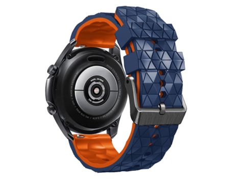 Correa de Silicona textura de fútbol 22mm dos colores para Samsung Galaxy Watch 3 45mm/Huawei Watch GT3 Pro 46mm - azul oscuro/naranja