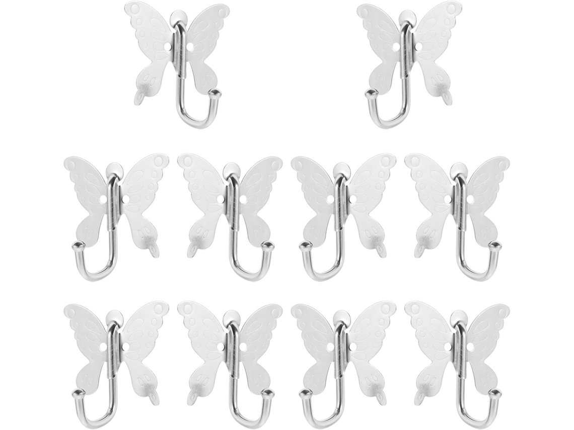 10 Ganchos De Pared De Acero Inoxidable Para El Hogar, Juego De Piezas, Resistentes Y